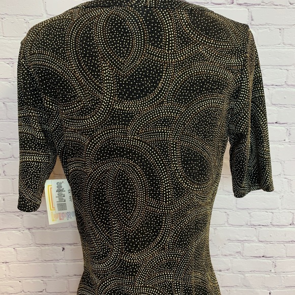 NEW LIMITED Elegant sheath Dress black with Metallic glitter copper & Gold XS - Picture 5 of 8